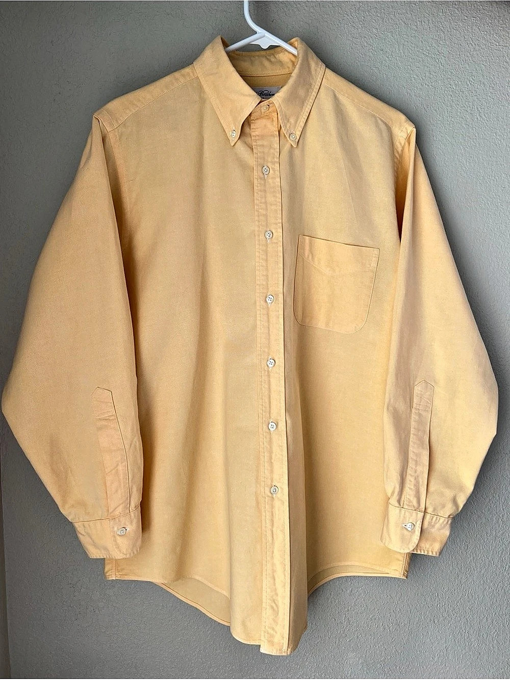 Brooks Brothers Makers 15.5-32 Yellow Supima Cotton Oxford Shirt Made USA